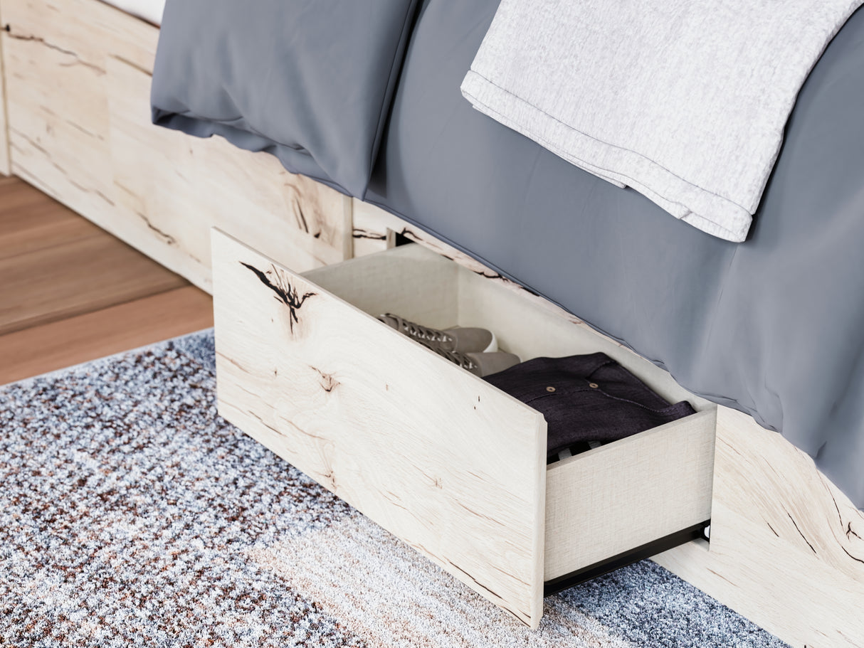 Lawroy Light Natural Queen Panel Bed with Dresser and 2 Nightstands from Ashley - Luna Furniture