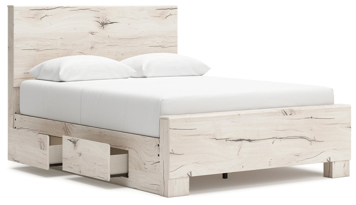 Lawroy Light Natural Queen Panel Bed with Dresser from Ashley - Luna Furniture
