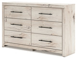 Lawroy Light Natural Queen Panel Bed with Dresser from Ashley - Luna Furniture