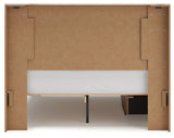 Lawroy Light Natural Queen Panel Bed with Mirrored Dresser and Chest from Ashley - Luna Furniture
