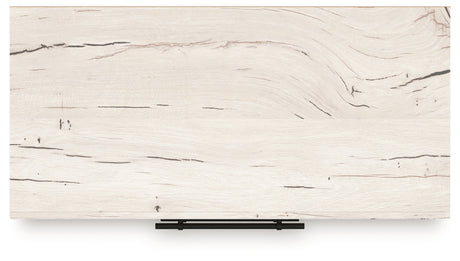Lawroy Light Natural Queen Panel Bed with Mirrored Dresser and Chest from Ashley - Luna Furniture