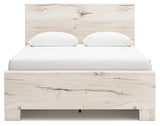 Lawroy Queen Panel Bed with Mirrored Dresser and Nightstand in Light Natural from Ashley - Luna Furniture