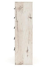 Lawroy Light Natural Queen Panel Bed with Mirrored Dresser, Chest and Nightstand from Ashley - Luna Furniture