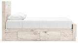 Lawroy Light Natural Queen Panel Bed with Mirrored Dresser, Chest and Nightstand from Ashley - Luna Furniture