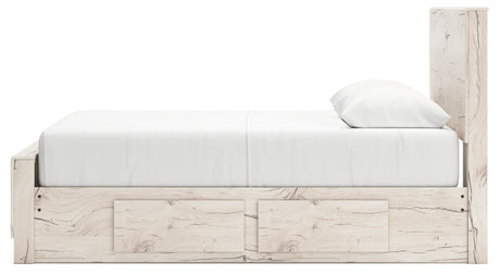 Lawroy Light Natural Queen Panel Bed with Mirrored Dresser, Chest and Nightstand from Ashley - Luna Furniture