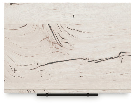 Lawroy Light Natural Queen Panel Bed with Mirrored Dresser, Chest and Nightstand from Ashley - Luna Furniture