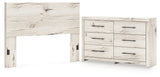 Lawroy Queen Panel Headboard with Dresser in Light Natural from Ashley - Luna Furniture