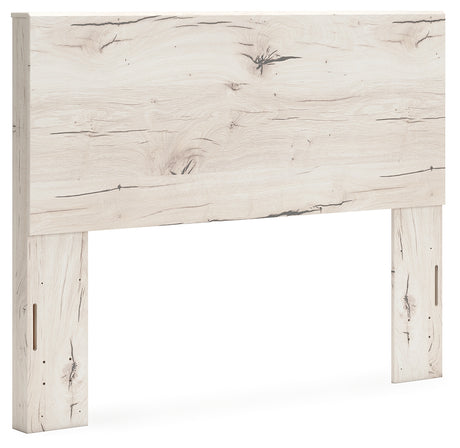 Lawroy Queen Panel Headboard with Mirrored Dresser and Chest in Light Natural from Ashley - Luna Furniture