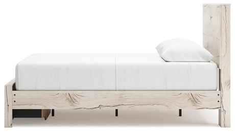 Lawroy Queen Panel Storage Bed with Dresser in Light Natural from Ashley - Luna Furniture