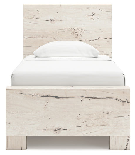 Lawroy Light Natural Twin Panel Bed with Dresser and 2 Nightstands from Ashley - Luna Furniture