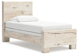 Lawroy Twin Panel Bed with Dresser in Light Natural from Ashley - Luna Furniture
