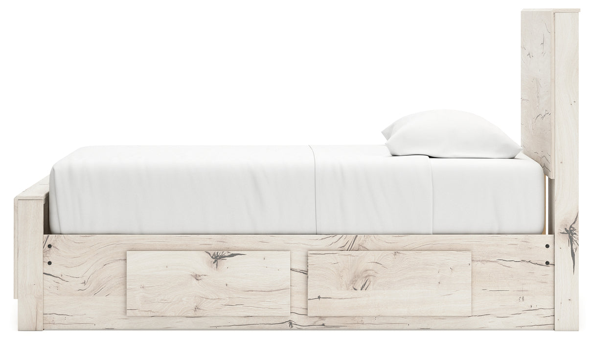 Lawroy Light Natural Twin Panel Bed with Dresser from Ashley - Luna Furniture