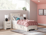 Lawroy Light Natural Twin Panel Bed with Dresser from Ashley - Luna Furniture