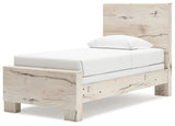 Lawroy Twin Panel Bed with Mirrored Dresser and 2 Nightstands in Light Natural from Ashley - Luna Furniture