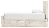 Lawroy Light Natural Twin Panel Bed with Mirrored Dresser, Chest and 2 Nightstands from Ashley - Luna Furniture