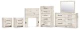 Lawroy Twin Panel Headboard with Mirrored Dresser, Chest and 2 Nightstands in Light Natural from Ashley - Luna Furniture
