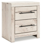 Lawroy Twin Panel Headboard with Mirrored Dresser, Chest and Nightstand in Light Natural from Ashley - Luna Furniture