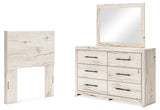 Lawroy Twin Panel Headboard with Mirrored Dresser in Light Natural from Ashley - Luna Furniture
