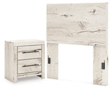 Lawroy Twin Panel Headboard with Nightstand in Light Natural from Ashley - Luna Furniture