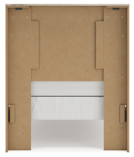 Lawroy Twin Panel Headboard with Nightstand in Light Natural from Ashley - Luna Furniture