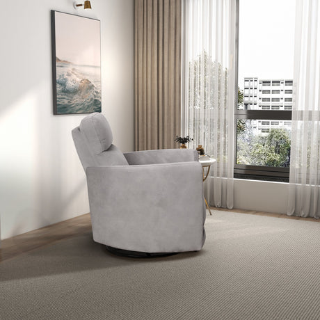 Lawson Latte Linen Swivel Glider Recliner Chair from Midinmod - Luna Furniture