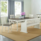 Joanna 6 Piece Bench Dining Set(Table, Bench with Back & 4 Side Chairs) from Steve Silver - Luna Furniture