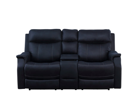 Valencia Ocean Blue Dual-Power Reclining Console Loveseat from Steve Silver - Luna Furniture
