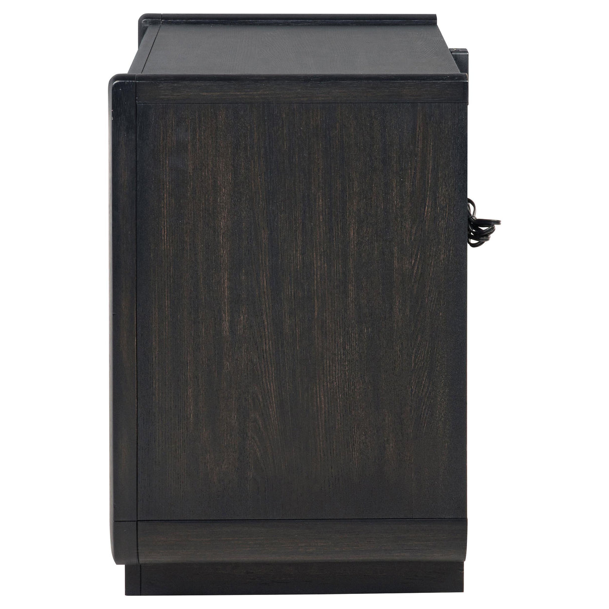 Leandro Burnished Black 2-Drawer LED Nightstand with USB from Coaster - Luna Furniture