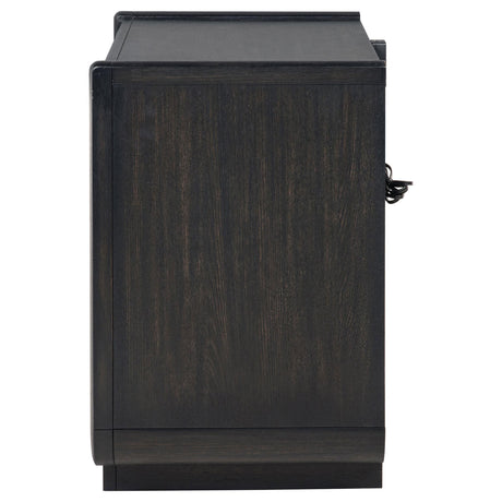 Leandro Burnished Black 2-Drawer LED Nightstand with USB from Coaster - Luna Furniture