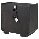 Leandro Burnished Black 2-Drawer LED Nightstand with USB from Coaster - Luna Furniture
