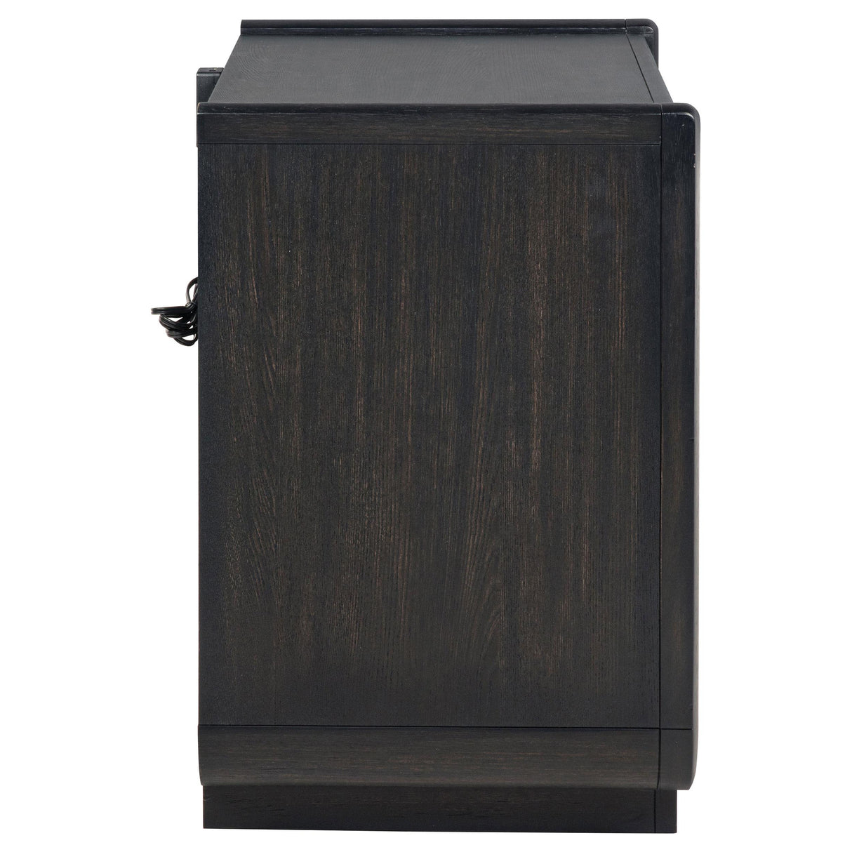 Leandro Burnished Black 2-Drawer LED Nightstand with USB from Coaster - Luna Furniture