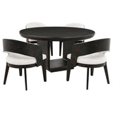 Leandro Burnished Black 5-Piece Round Dining Table Set from Coaster - Luna Furniture