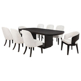 Leandro Burnished Black/Cream 9-Piece Rectangular Dining Table Set from Coaster - Luna Furniture