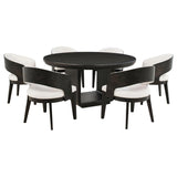 Leandro Burnished Black 7-Piece Round Dining Table Set from Coaster - Luna Furniture