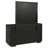 Leandro Burnished Black 8-Drawer Bedroom Dresser with Mirror from Coaster - Luna Furniture