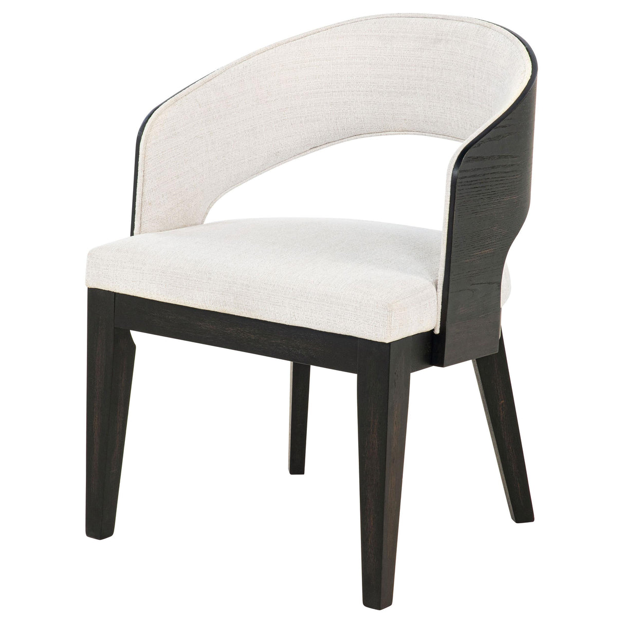 Leandro Burnished Black/Cream Upholstered Dining Arm Chair, Set of 2 from Coaster - Luna Furniture