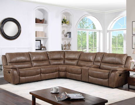 Lehi Warm Brindle 6-Piece Reclining Sectional from Steve Silver - Luna Furniture