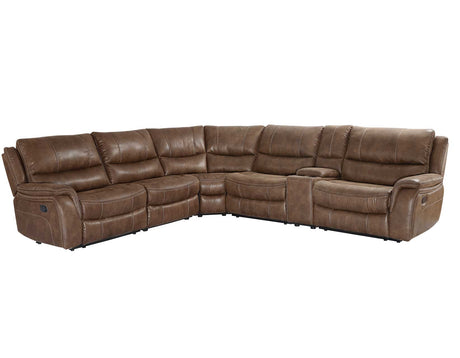 Lehi Warm Brindle 6-Piece Reclining Sectional from Steve Silver - Luna Furniture