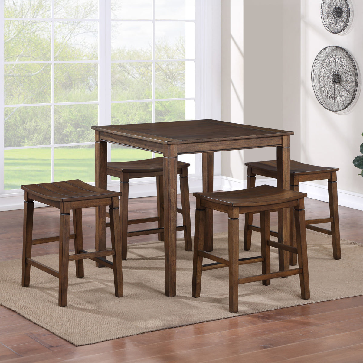 Westlake Chestnut Brown 5-Piece Counter Height Dining Set from Steve Silver - Luna Furniture