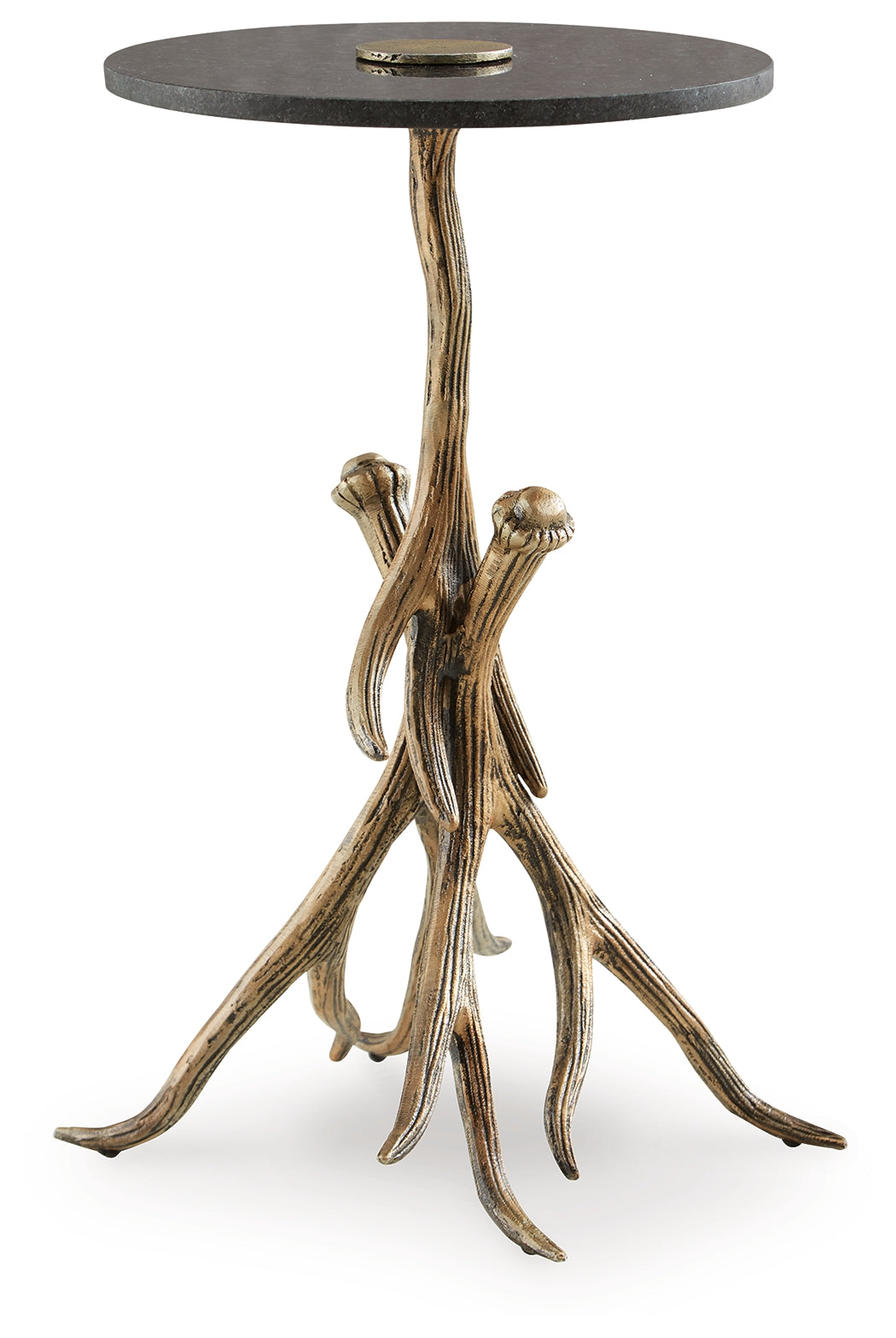 Lemkins Black/Antique Gold Finish Accent Table from Ashley - Luna Furniture