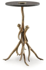 Lemkins Black/Antique Gold Finish Accent Table from Ashley - Luna Furniture