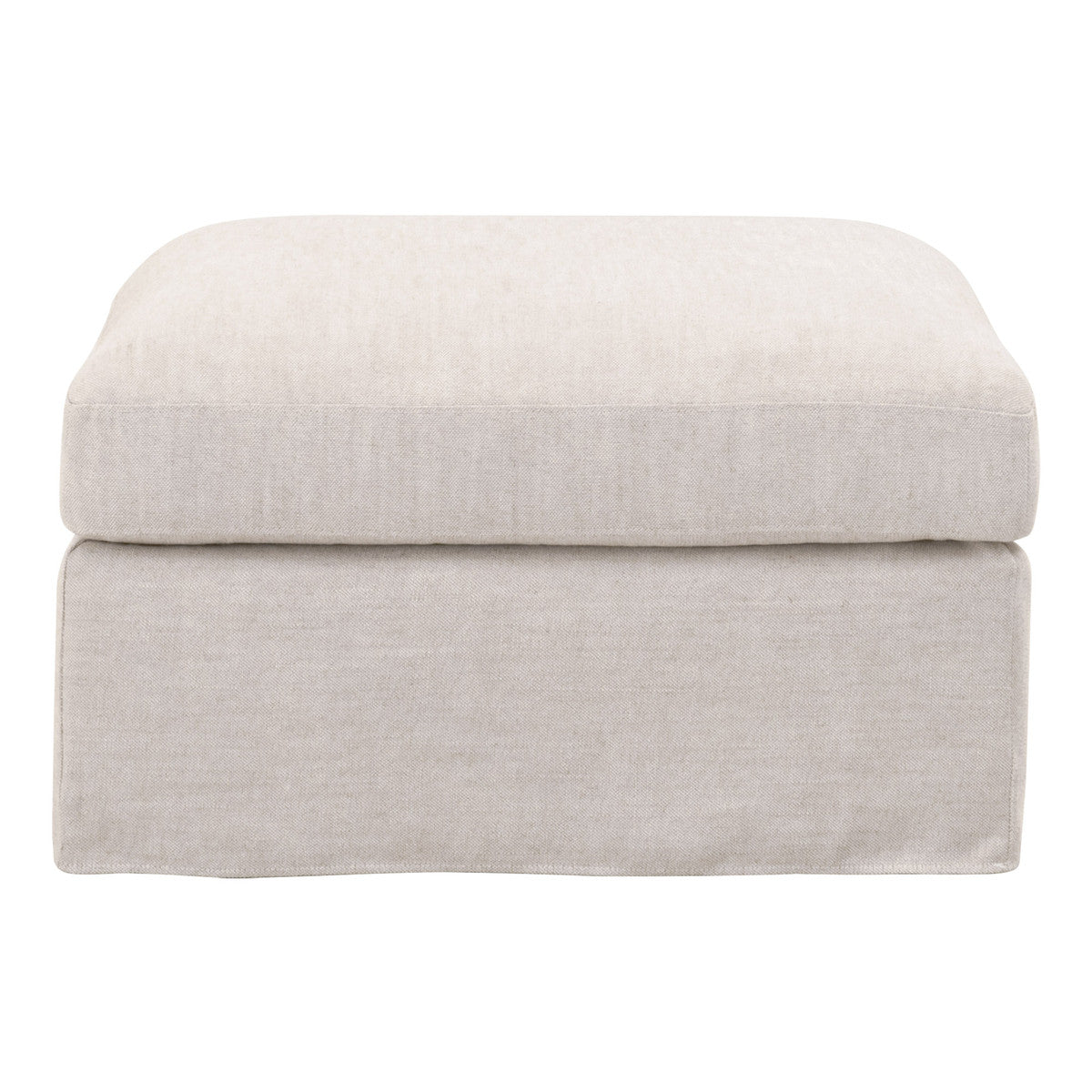 Lena Modular Slipcover Ottoman in Bisque, Espresso from Essentials For Living - Luna Furniture