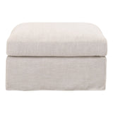 Lena Modular Slipcover Ottoman in Bisque, Espresso from Essentials For Living - Luna Furniture