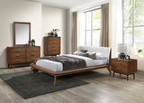 Lenzburg Walnut/Beige 5 Pc Queen Bedroom Set from Furniture of America - Luna Furniture