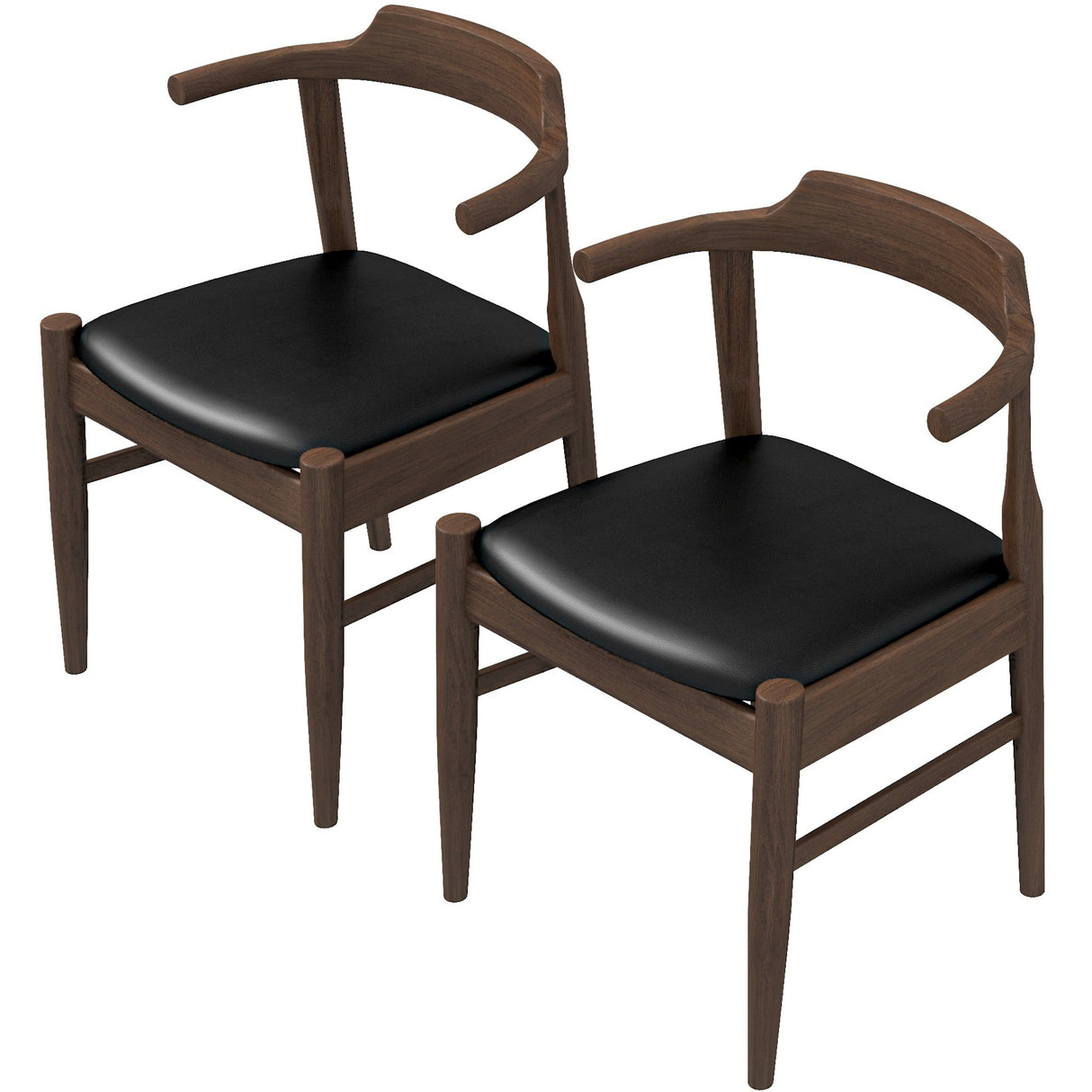 Leon Mid-Century Modern Leather Dining Chair (Set of 2) from Ashcroft Furniture - Luna Furniture
