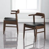 Leon Mid-Century Modern Leather Dining Chair (Set of 2) from Ashcroft Furniture - Luna Furniture