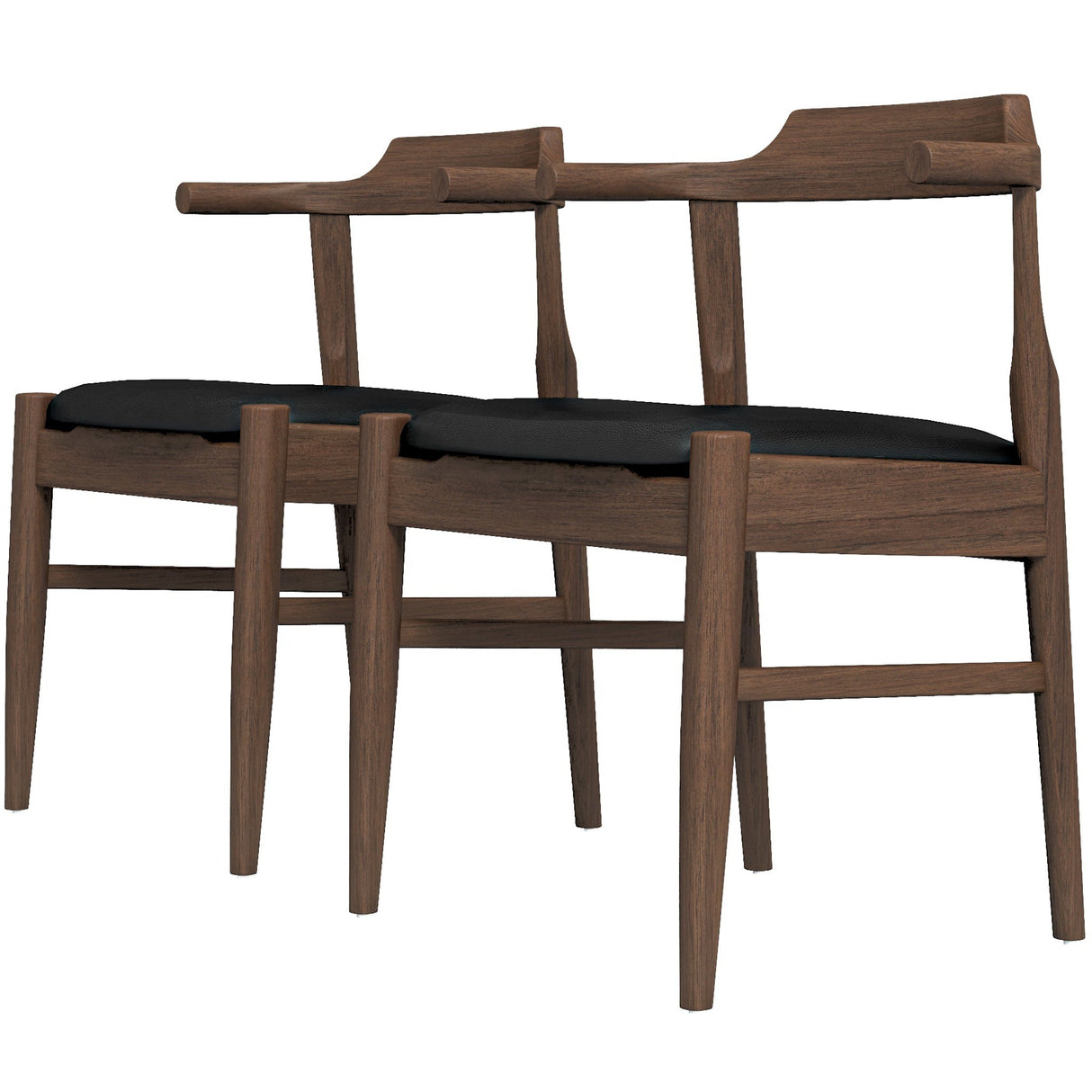 Leon Mid-Century Modern Leather Dining Chair (Set of 2) from Ashcroft Furniture - Luna Furniture