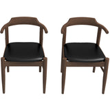 Leon Mid-Century Modern Leather Dining Chair (Set of 2) from Ashcroft Furniture - Luna Furniture