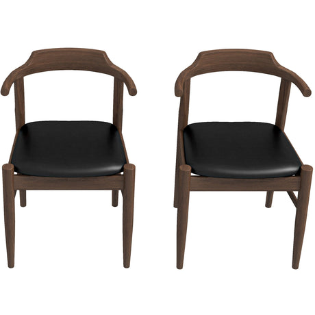 Leon Mid-Century Modern Leather Dining Chair (Set of 2) from Ashcroft Furniture - Luna Furniture