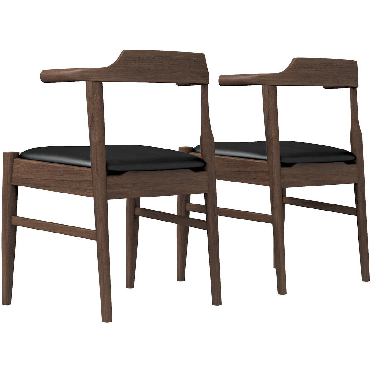 Leon Mid-Century Modern Leather Dining Chair (Set of 2) from Ashcroft Furniture - Luna Furniture